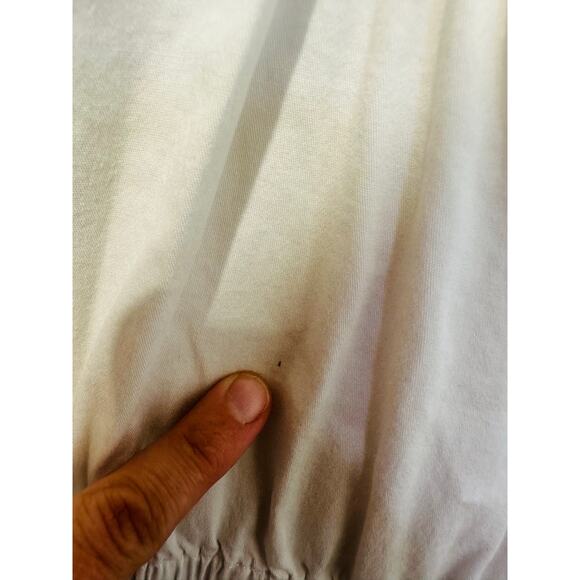 AREA STARS White Cotton Waist Cinching Sleeveless Jean A-Line Dress Size Large - Picture 13 of 14